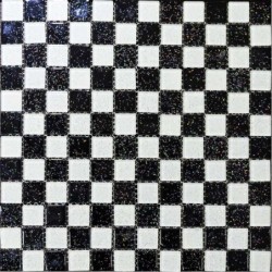 Mosaïque Cristal Mouchetée Blanc Noir