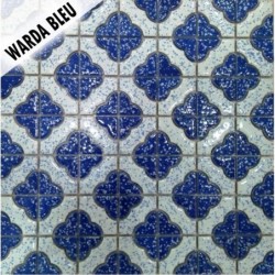 Mosaique céramique warda bleu
