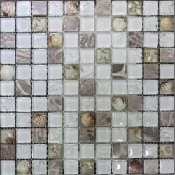 Mosaïque Cristal Coquillage Beige